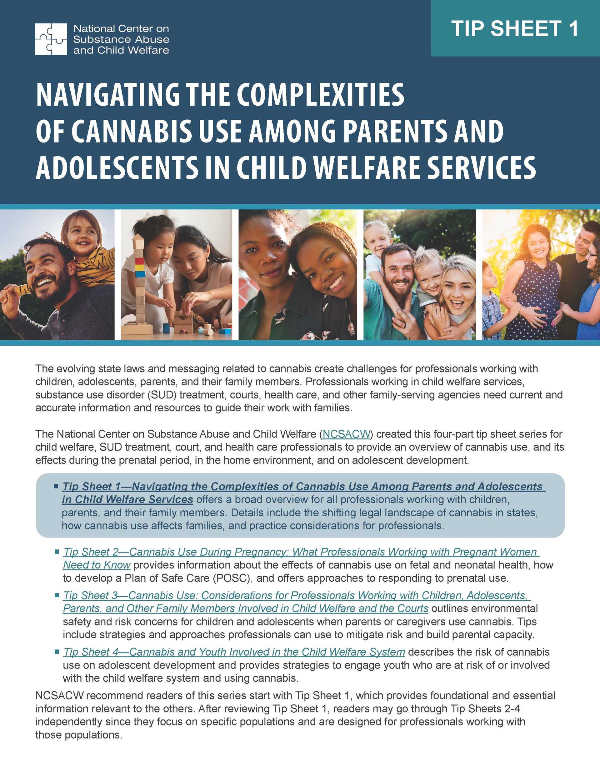 Tip Sheet 1: Navigating the Complexities of Cannabis Use Among Parents and Adolescents in Child Welfare Services