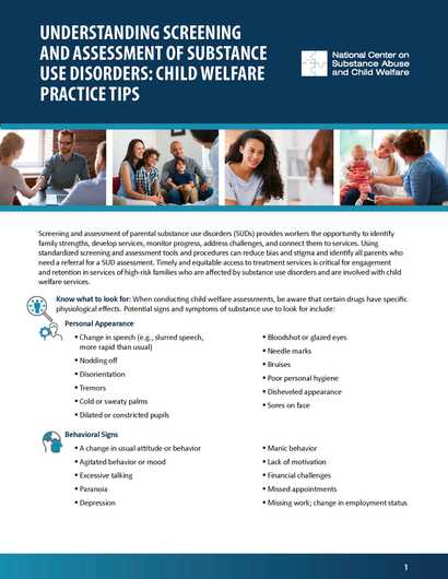 Child Welfare Practice Tip Sheets Series | National Center on Substance ...