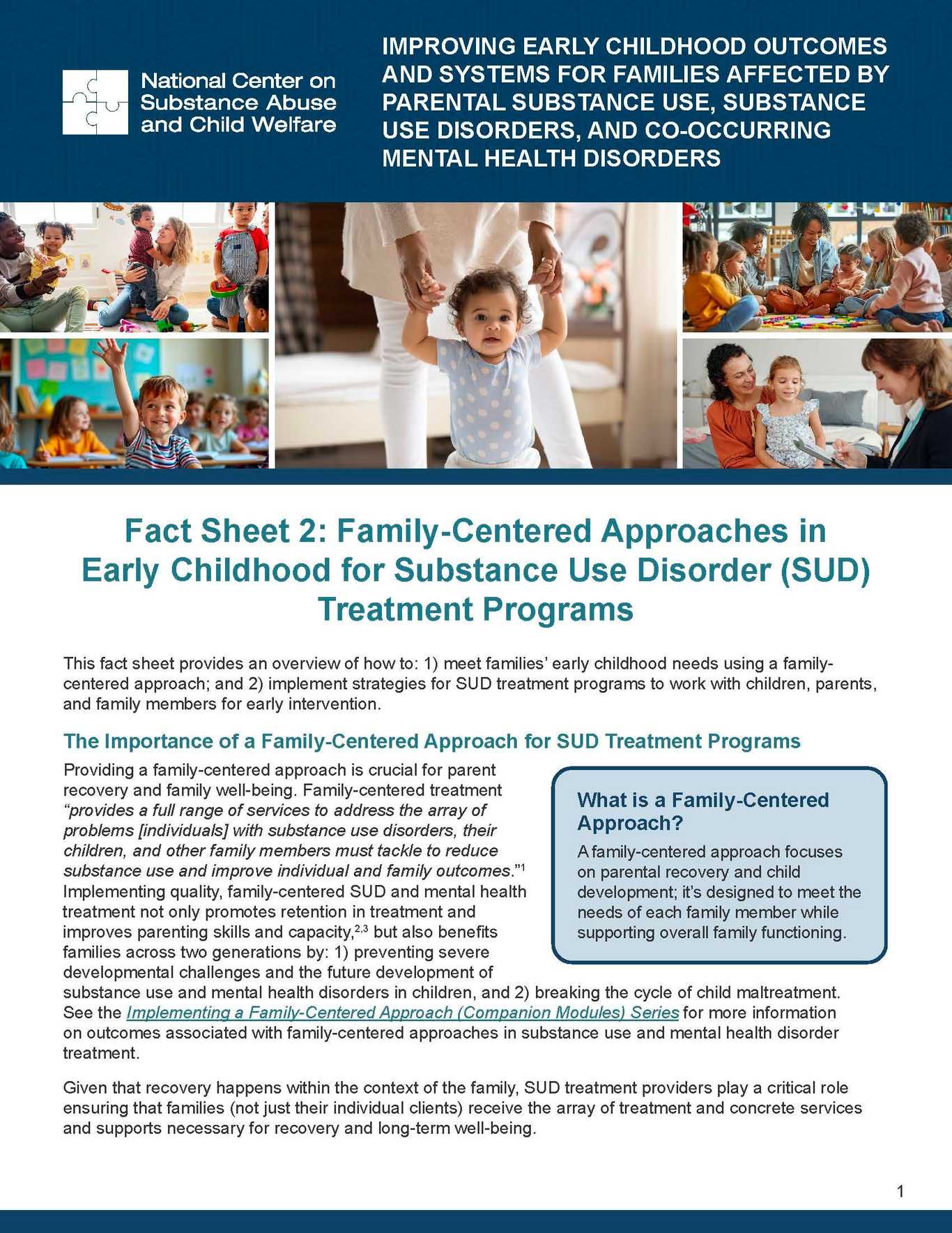 Sah Program Fact Sheets Fact Sheet 2: Family-Centered Approaches in Early Childhood for ...