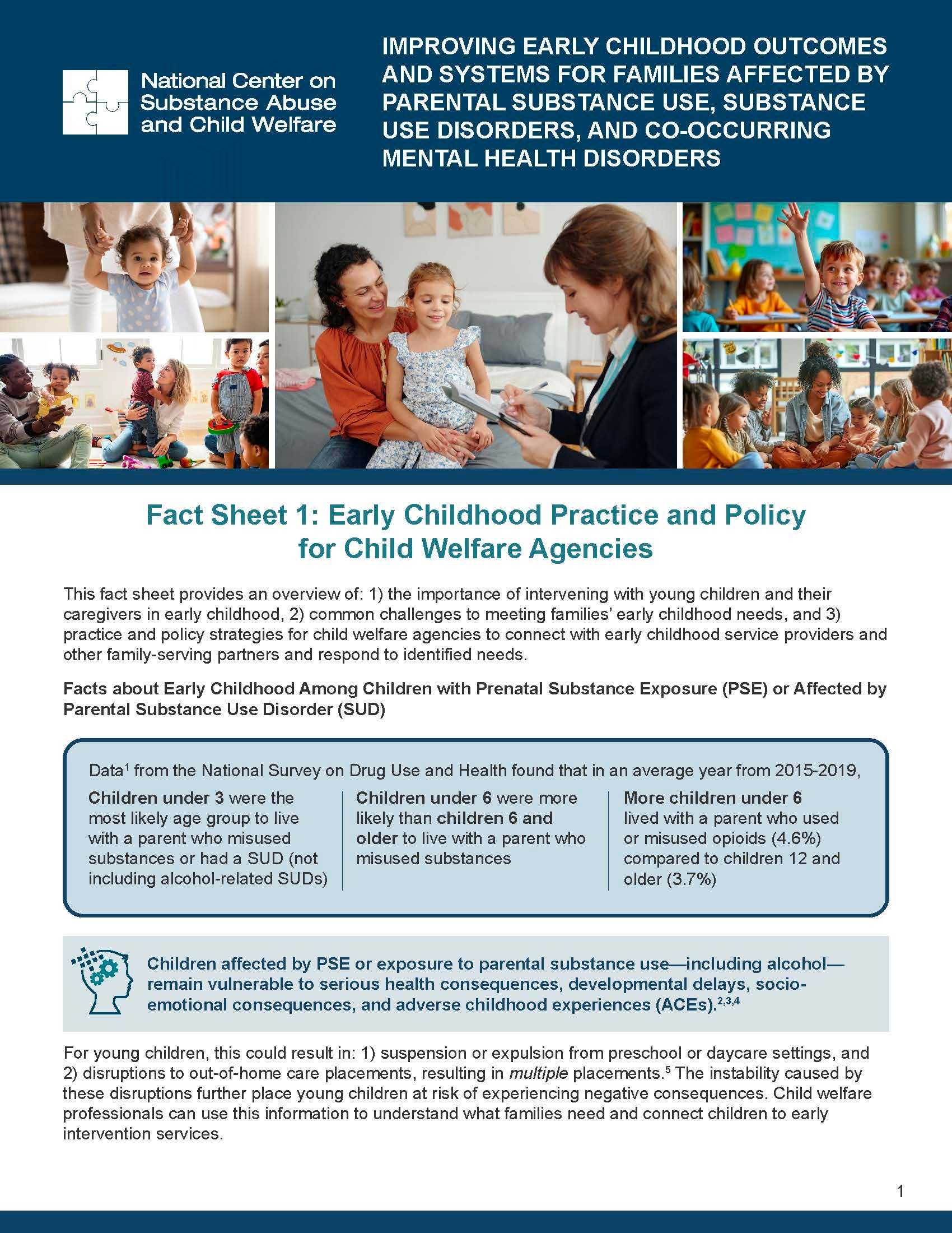 Fact Sheet 1: Early Childhood Practice and Policy for Child Welfare Agencies